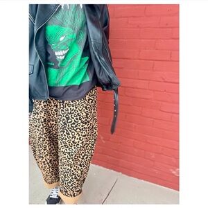 RED SKY Leopard Barrel Pants
